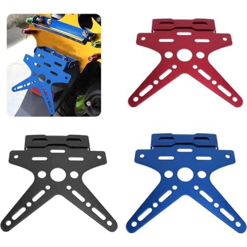 Motorcycle License Plate Frame Universal Electroplating CNC Aluminum Alloy Motorcycle Rear Adjustable License Number Plate Cover