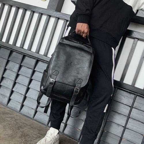 Mens Explosive Pu Backpack Usb Charging Large Capacity Backpack Retro Casual Backpack Computer Backpack