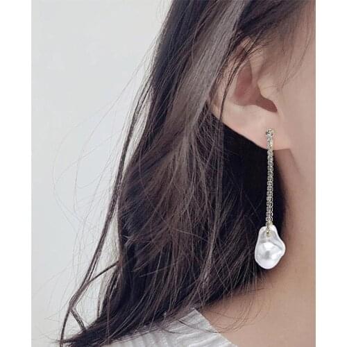 Long Tassel Simulated Pearl Drop Earrings for Women Gift Bijoux Korean Jewelry pink white Pendientes boucle d'oreille Summer ear