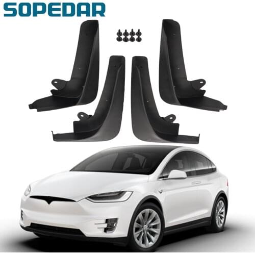 SOPEDAR Car Set Molded Mud Flaps For Tesla Model X 2015 2016 2017 2018 2019 Mudflaps Splash Guards Mudguards Fender Front Rear