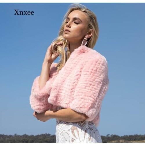 2021 Faux Fur Fox Crop Coats Long-Sleeved Pink Lapel Half Sleeve Fashion Street Patchwork Clothing Sweet Women Tops Overcoat