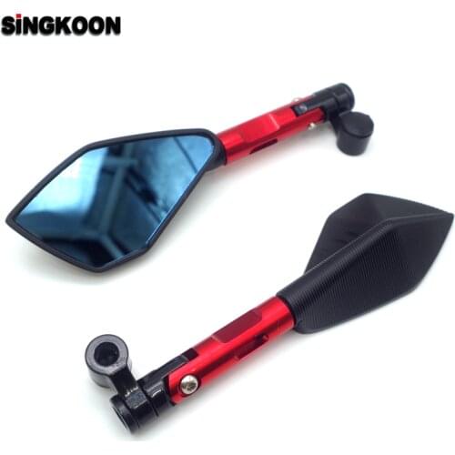 8 10mm universal cnc motorcycle mirrors Blue Lens Rearview Side Mirror FOR honda msx 125 Suzuki gsr 750 gsx s1000 triumph