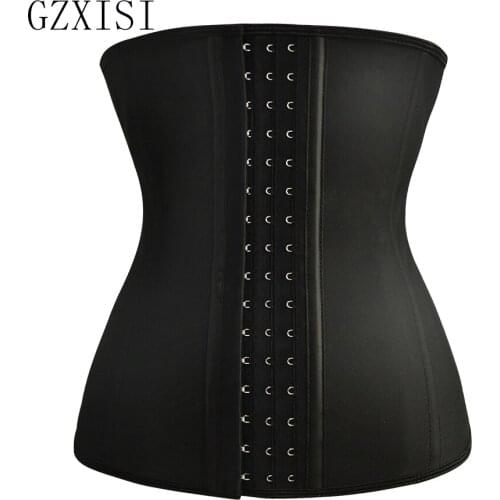 GZXISI Women Latex Corset Waist Control Corsets and Bustiers Steel Bone Underbust Waist Trainer Corset Slimming Shaper Corselet