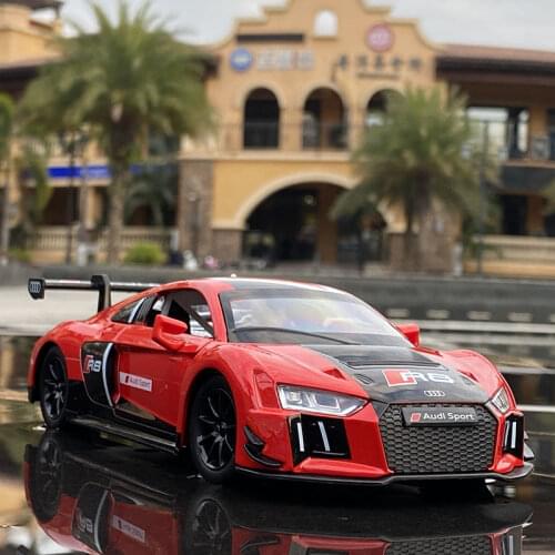 1:24 AUDI R8 LMS Le Mans Racing Car Free Wheeling High Light Sport Racing Car Model Toy Diecast Metal Alloy Miniature Replica