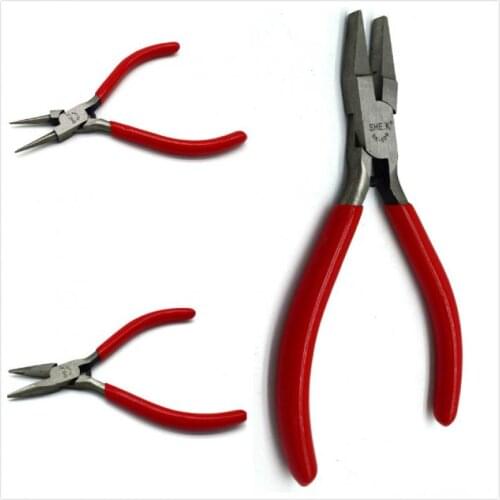 1 Piece Stainless Steel Needle Nose Pliers Jewelry Making Hand Tool Red