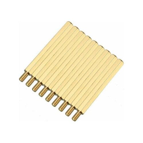 20pcs M3 40+6mm Female Male Thread Brass Hex Standoff Spacer Screws PCB Pillar