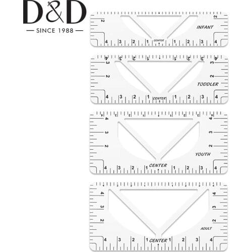 4pcs T-Shirt Ruler Guide T-Shirt Design Fashion Rulers With Size Chart DIY Drawing Template Craft Tool Drafting Sewing Tool