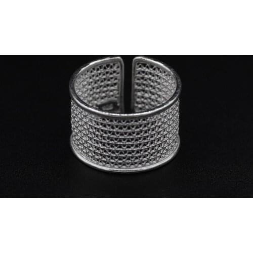 925 Sterling Silver Filigree Ring Inlaid Mardin Assyrian Turkish Special Hoop Adjustable Finger Width Collet Women Jewelry