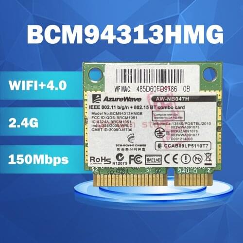 Wireless Card Adapter for Broadcom Bcm94313HMGB AW-NB047H BCM4313 Half Mini Pci-e Wifi Net-work Card with Bluetooth4.0