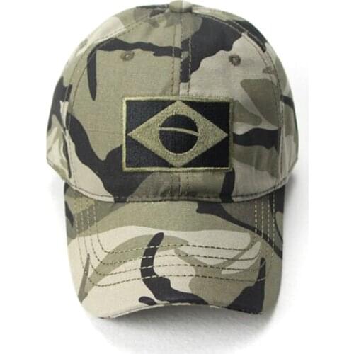 Mens Baseball Cap Snapback Bone Brazilian Flag Embroidery Tactics Cap Camouflage Casual Dad Shade Hat