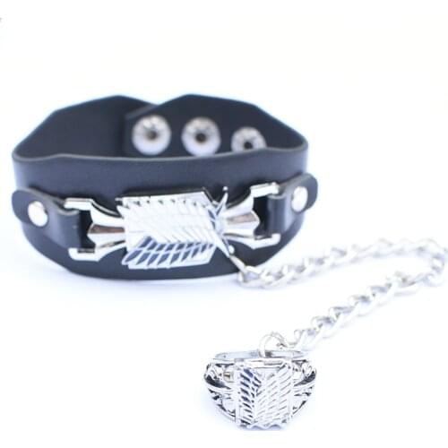 Cosplay Anime Attack-On-Titan Bracelet Wings-Of-Liberty Wristband No-Kyojin Leather Belt Buckle Bracelets For Women Men Trinket