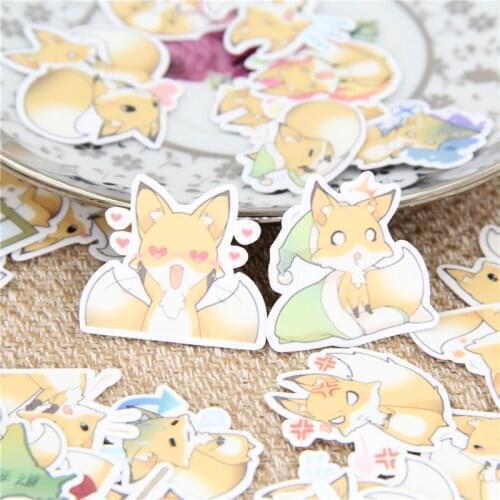 40 Pcs/lot Sprouting fox behavior Decorative paper Sticker Decal For Phone Car Laptop Album diary Backpack Kids Toy Stickers