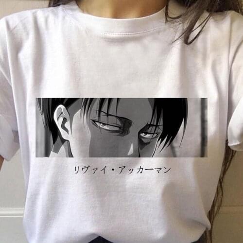 2021 Hot Anime Attack On Titan Womens T-shirt Levi Eye Ackerman Punk Tops Summer Harajuku Loose Gothic Tee Short Sleeve Tshirt