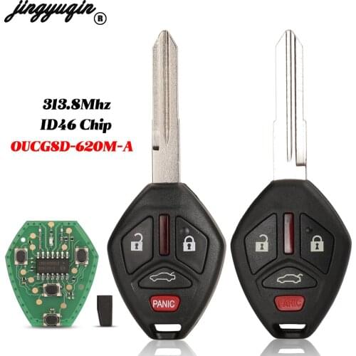 Jingyuqin 3 Buttons 313.8Mhz ID46 Chip Remote Car Key For Mitsubishi Galant Eclipse 2007-2012 OUCG8D-620M-A Replacement