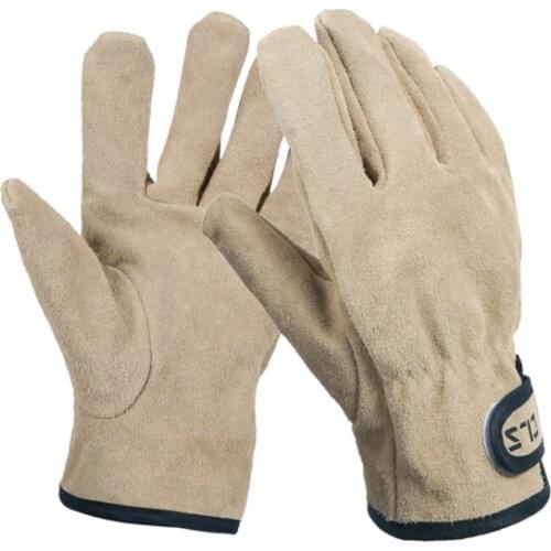 New Two Layers Leather Outdoor BBQ Gloves Fire Heat Resistant Kitchen Cooking Oven Mitts Anti Slip Hard Wearing Clamping Glove