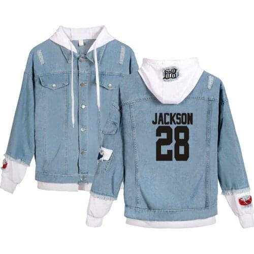 Aikooki GOT7 Denim Jackets Men/women HarajukuDenim Jackets Favorite Casual Teenage Kpop Autumn Clothes Coats Popular Men Hip Hop