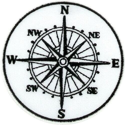 Hot! patch embroidered badge backpack iron on applique sewing sew on craft compass 7 cm (Size is about 7 cm)