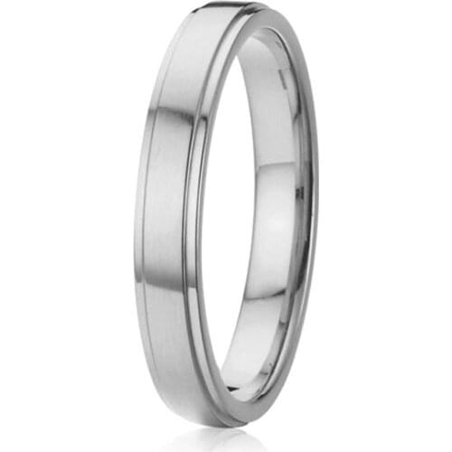Custom slim 4mm width small wedding band anniversary promise ring for men silver color pure titanium jewelry