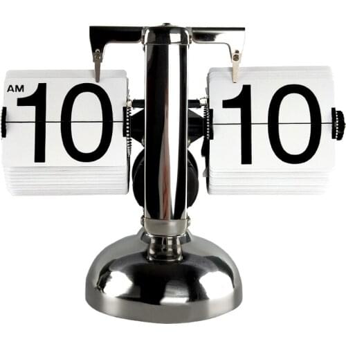 European Style Table Clock Automaticelectric Flip Clock Mechanical Balance Classic Flip Clock Vintage Clock Decoration Table
