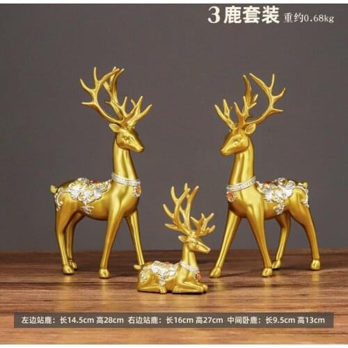 Lucky Deer Desktop Decor Office Cabinet Handicrafts Decoration home decoration accessories for living room feng shui anime decor