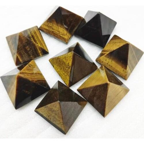 30mmNatural Yellow Tiger Eye Stone Pyramid Decoration Home Feng Shui Ornaments Crystal Healing Stone