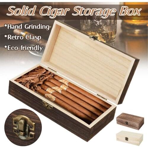 Portable Retro Cigars Case Travel Humidor Box Holder Wooden Case Storage Box Organizer Container Gift Box Smoking Accessories