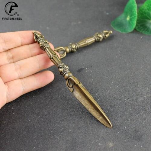 Retro Brass Tibetan Magic Pestle Tea Needle Puer Tea Knives Tea Cutter Prying Tool Tea Accessory Craft Kung Fu Teasets Tea Knife