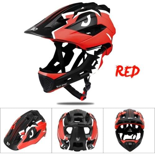 WEST BIKING Kids Cycling Helmet Full Face Protection Detachable Sports Safety Cap Children Roller Skating Scooter Helmet