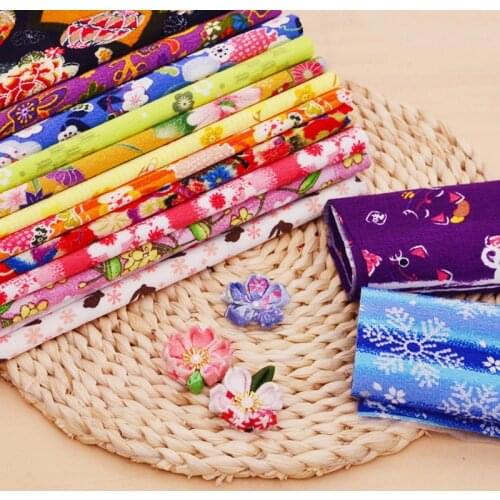 High Quality Japanese Style Floral Crepe Cloth Fabric Diy Sewing Materials Clothes For Dolls P96