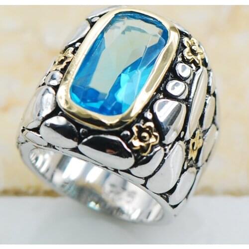 Crystal Zircon 925 Sterling Silver Top Quality Fancy Jewelry wedding Ring Size 6.5 7.5 8.5 9.5 10.5 F1147