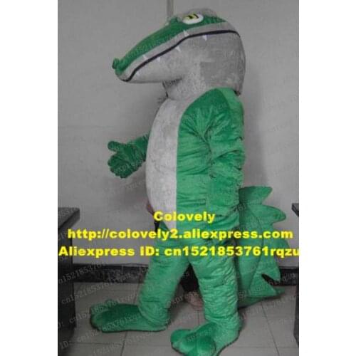 Green Crocodile Alligator Mascot Costume Adult Cartoon Character Routine Press Briefing Film Theme Live-dressed zz6340