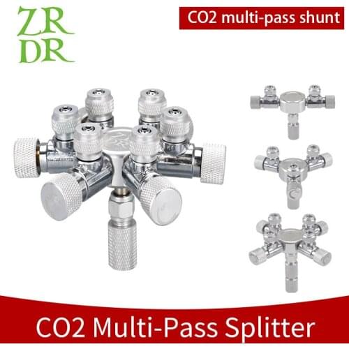 ZRDR Stainless Steel Aquarium Multi Way CO2 Distributor Splitter Needle Valve, Check Valve Bubble Counter for Solenoid Regulat