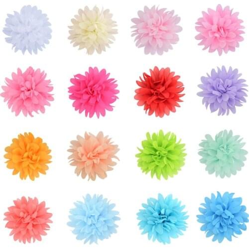 Free ePacket 10cm Big Chiffon Cabbage Poppy Flower for Baby Girls Headband DIY Craft Shoes Hat Flower Hair Flower Supplies