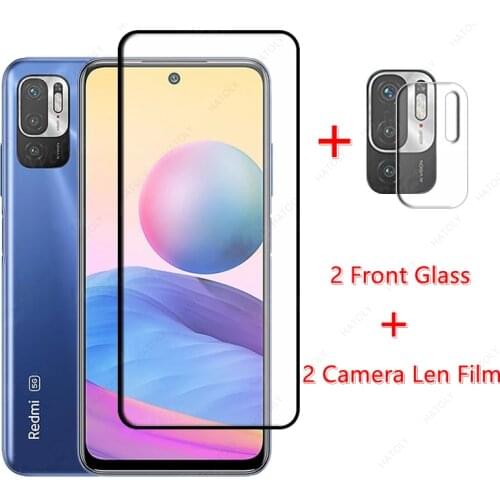 2Pcs For Xiaomi Redmi Note 10 5G Tempered Glass for Xiaomi Redmi Note 10 5G Pro 4G Glass Film Screen Protector Camera Len Film