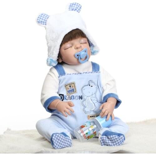 22" Anatomically Correct Full silicone Body Reborn Baby Dolls Soft Collectible Baby boy Dolls for child gift bonecas