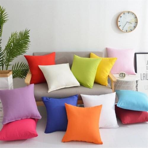 9 Colors Pillow Cover Cotton Cushion Cover For Living Room Sofa Solid Color Pillowcase Home Decorative Housse De Coussin Sofa 4