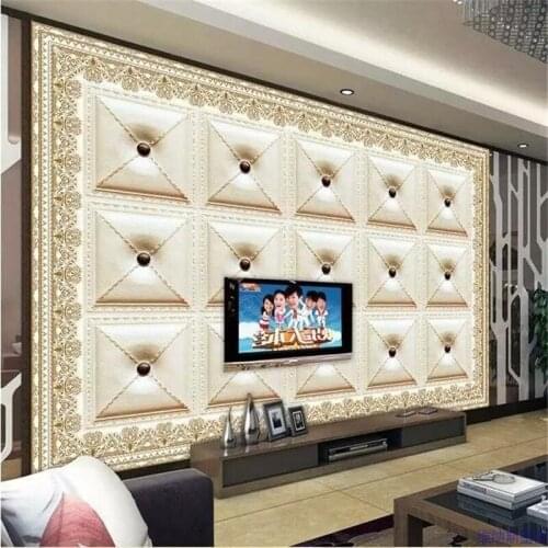 Beibehang Large green wallpaper living room bedroom mural sofa TV background 3D European soft pack waterproof Custom Size