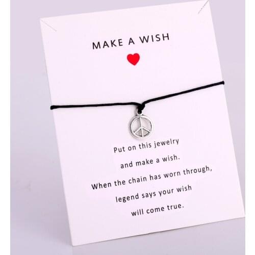 Peace Charm Bracelets Rope Chain Jewelry Women Men Boy Girl Unisex Best Friend Christmas Gift Drop Shipping