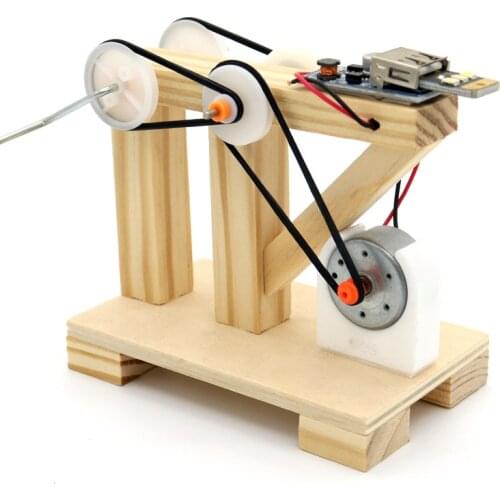 DIY Dynamo Generator Model Wood Invention Science Experiment Toys Assemble Material Kits Children Creative Educational