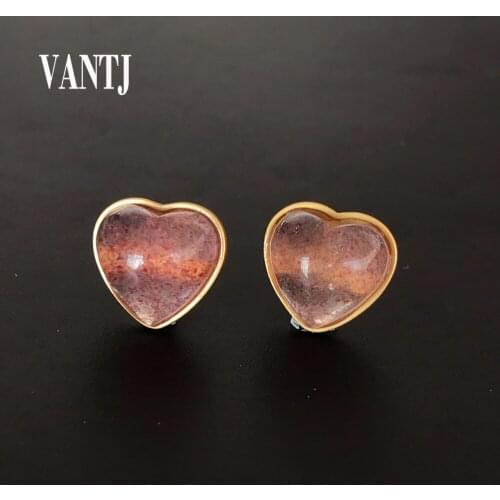 Elegant Natural Strawberry Crystal Earring Sterling 925 Silver for Women Gemstone Quartz Anniversary Party Fine Jewelry Gift