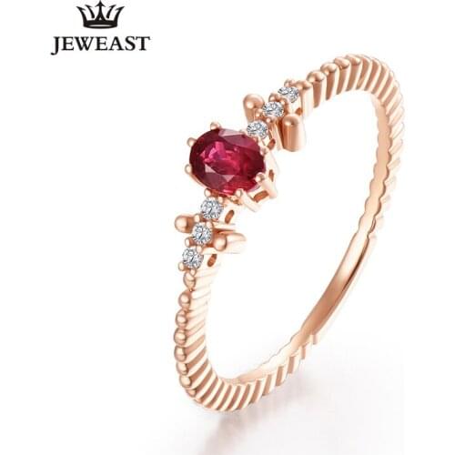 ENZO Natural ruby 18K Pure Gold 2020 New Hot Selling Top Ring Women Heart Shape Ring For Ladies Woman Genuine Jewelry