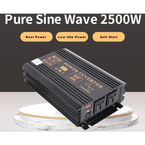Pure Sine wave Solar Inverter 2500W 12V/24V DC input to 120V/220V AC output 50Hz/60Hz Digital Display Inverter