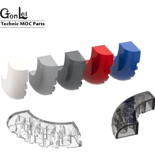 4Pcs/lot Brick Round Corner 5 x 5 x 1 with Bottom Cut Outs MOC 24599 Building Blocks Parts DIY Educational Tech Parts Toys