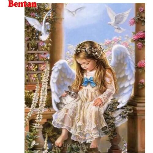 5D Diamond Painting Angel Girl Flower Dove Diamond Mosaic Paint with Diamonds Embroidery Cross Stitch Kit Home Decor New Arrival