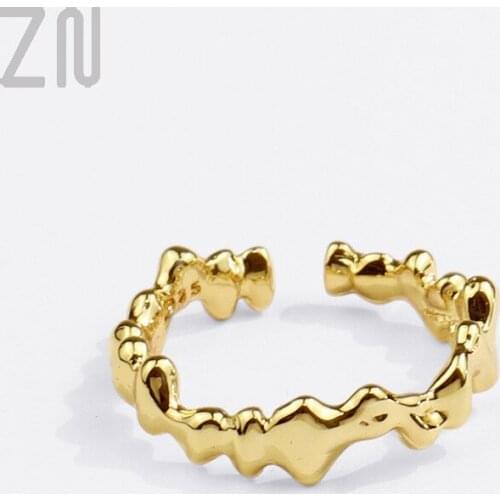 ZN Korean Style New Trendy Irregular Opening Finger Rings for Women Fashion Simple Wedding Bands Ladies Jewelry Accessory Gifts