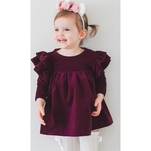 Toddler Kid Baby Girl Clothes Spring Autumn Birthday Dress Elegant Cute Sweet Solid Color Casual Lovely Infant Outfit