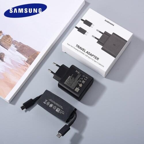 Original Samsung 45W EU Super Adaptive Fast Charger Dual Type C Cable For Note 10 Plus 5G note 20 Ultra S20 S21 Plus A51 A71 A91