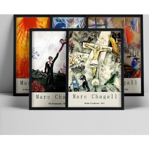A Wheatfield On A Summers Afternoon Poster By Marc Chagall Wall Art Canvas Painting White Crucifixion Prints Pictures Home Decor