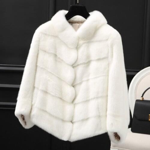 Mink fur coat short fur coat small 2019 womens clothing outerwear jacket coats winter new fashion collar
