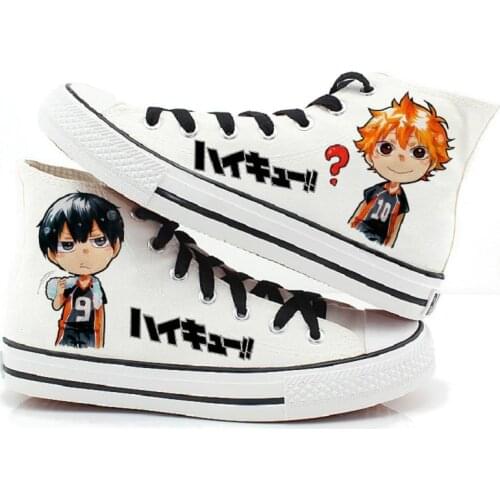 Unisex Anime Haikyuu!! Casual Canvas Shoes plimsolls Hinata Shoyo kageyama tobio Nishinoya Flats shoes duck shoes Sneakers